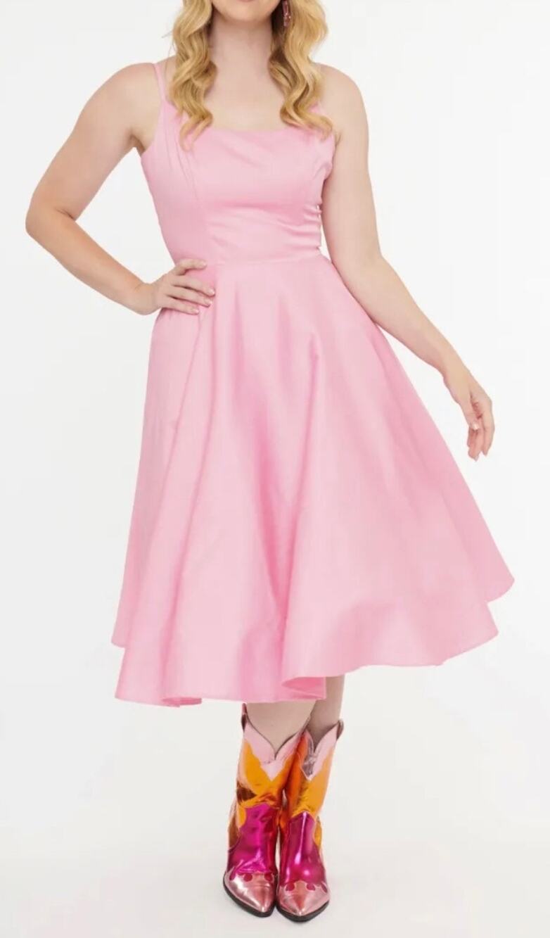 Tatyana Unique Vintage Candy Pink Cotton Peggy Swing Dress XL NWT